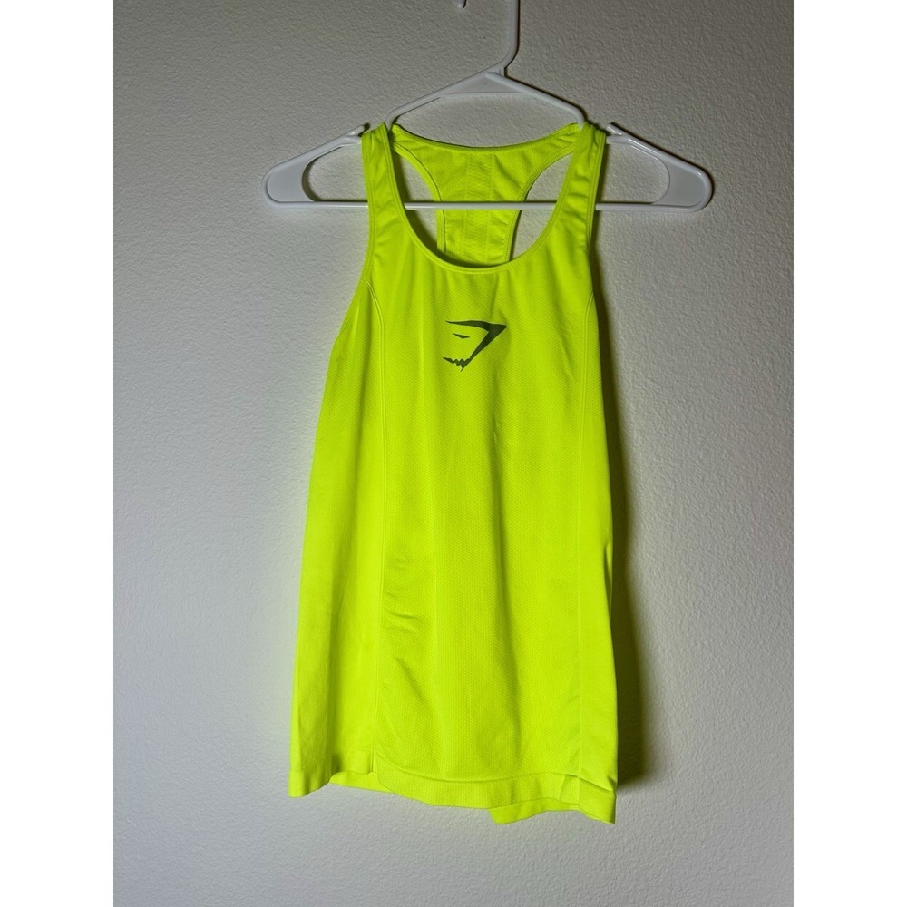 Gymshark Tank Top Seamless L Racerback Neon Yellow Stretch